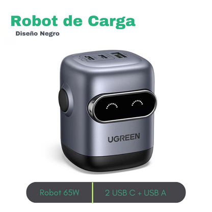 Cargador UGREEN 65W Carga Rápida 3 puertos